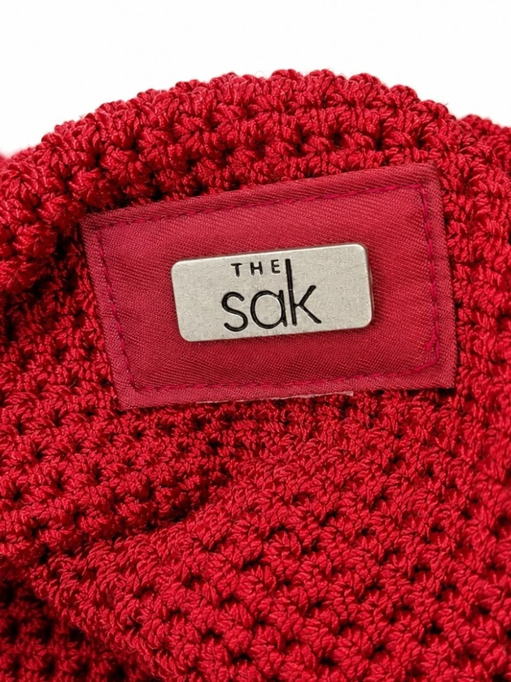 The Sak Red Handwoven Shoulder Bag